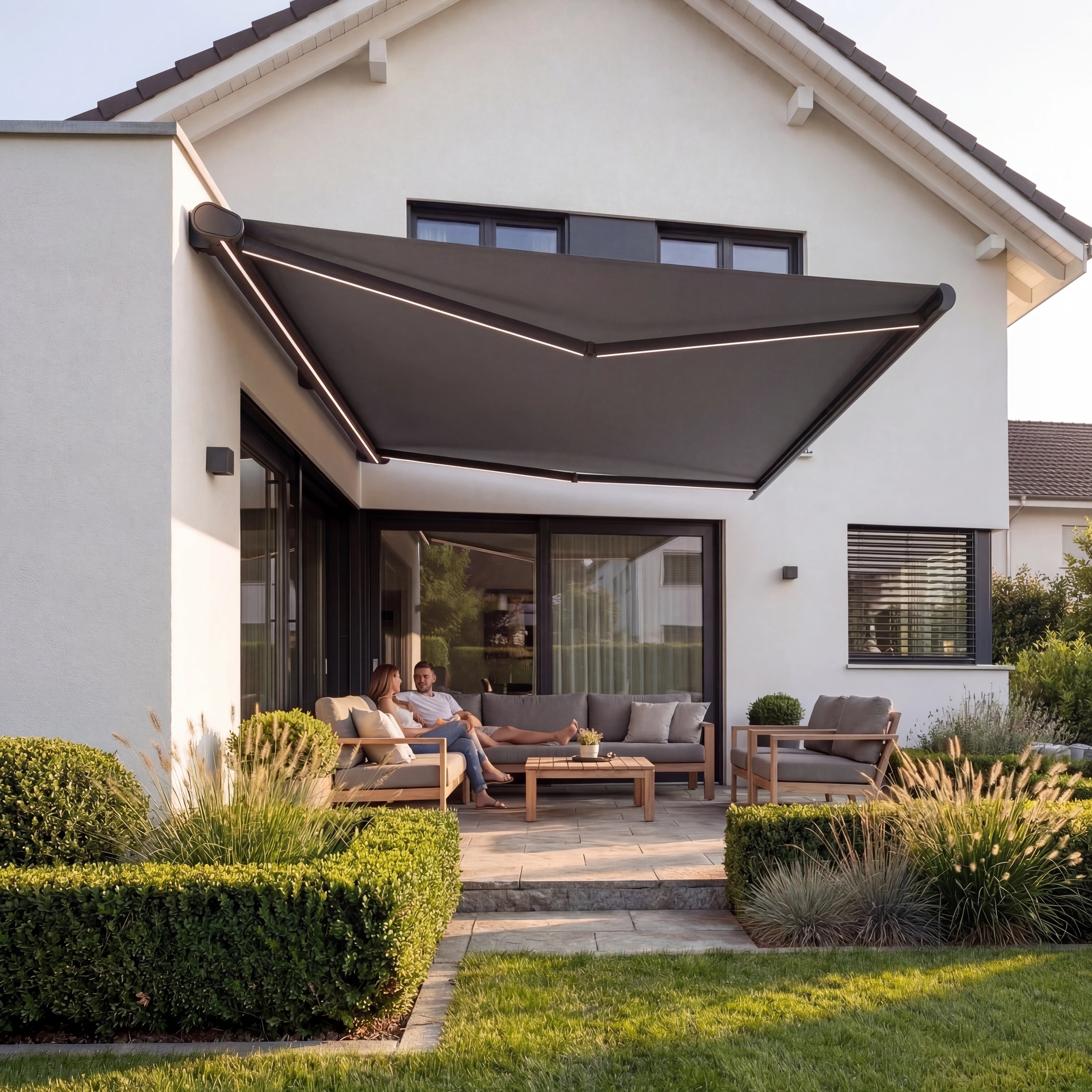 markise grau 6m SkyPergola SkyShade Sonnenmarkise