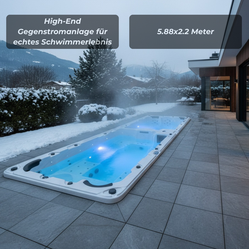 Spa de nage Quantium One Pearlgrey