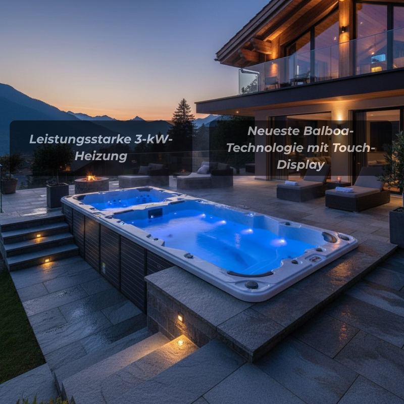 Spa de nage Quantium One Pearlgrey