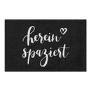 Waschbare Fußmatte Hereinspaziert schwarz 75cm x 45cm