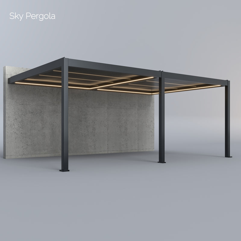 SkyMotion LED Aluminium Pergola 3m x 6m motorisiert