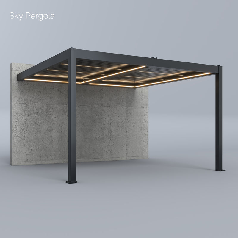 SkyMotion LED Aluminium Pergola 4m x 4m motorisiert