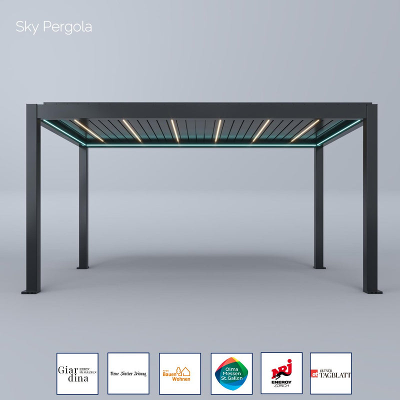 SkyMax Ultra Aluminium Pergola LED 3m x 5m motorisiert NEU
