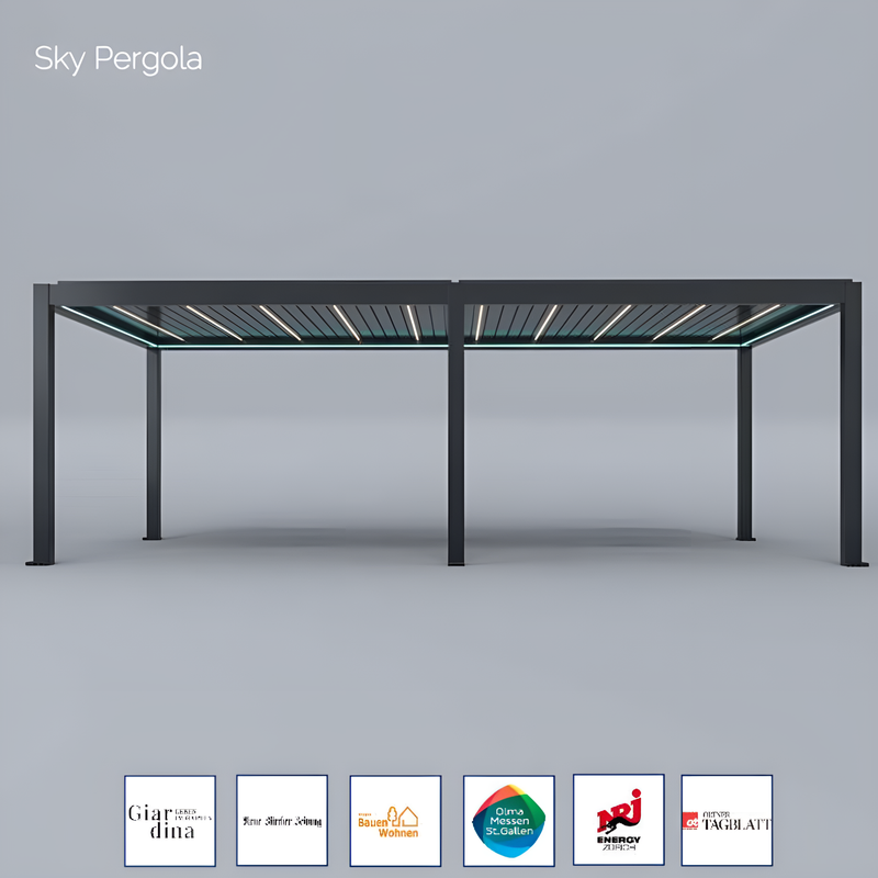 SkyMax Ultra Aluminium Pergola LED 4m x 8m motorisiert NEU
