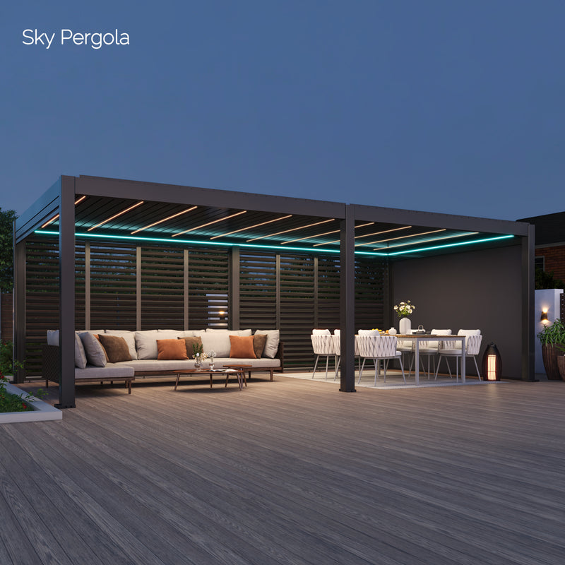SkyMax Ultra Aluminium Pergola LED 4m x 8m motorisiert NEU