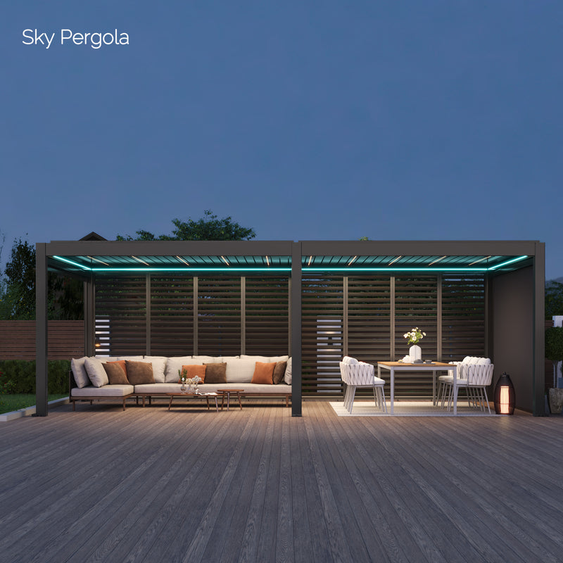 SkyMax Ultra Aluminium Pergola LED 4m x 8m motorisiert NEU