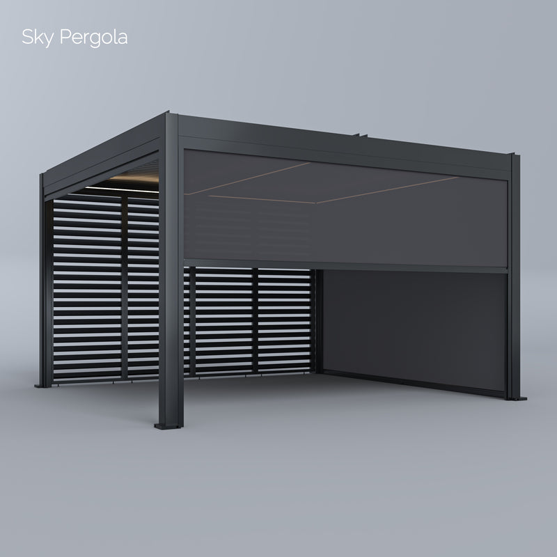 SkyMotion LED Aluminium Pergola 4m x 4m motorisiert