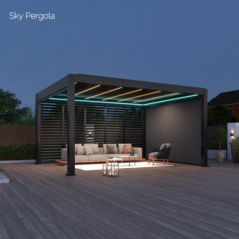 SkyMax Ultra Aluminium Pergola LED 4m x 5m motorisiert NEU