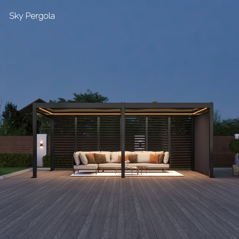 SkyMotion LED Aluminium Pergola 4m x 5m motorisiert NEU