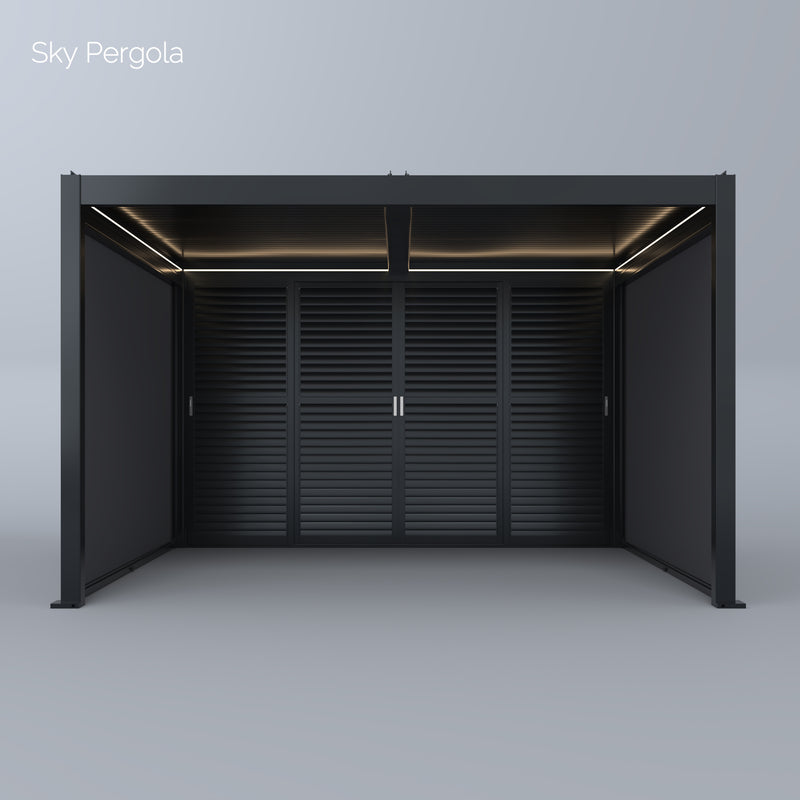 SkyMotion LED Aluminium Pergola 4m x 4m motorisiert