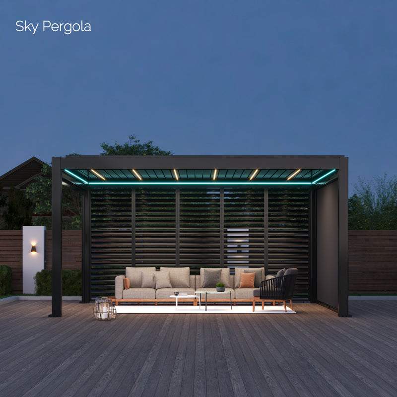 SkyMax Ultra Aluminium Pergola LED 4m x 5m motorisiert NEU