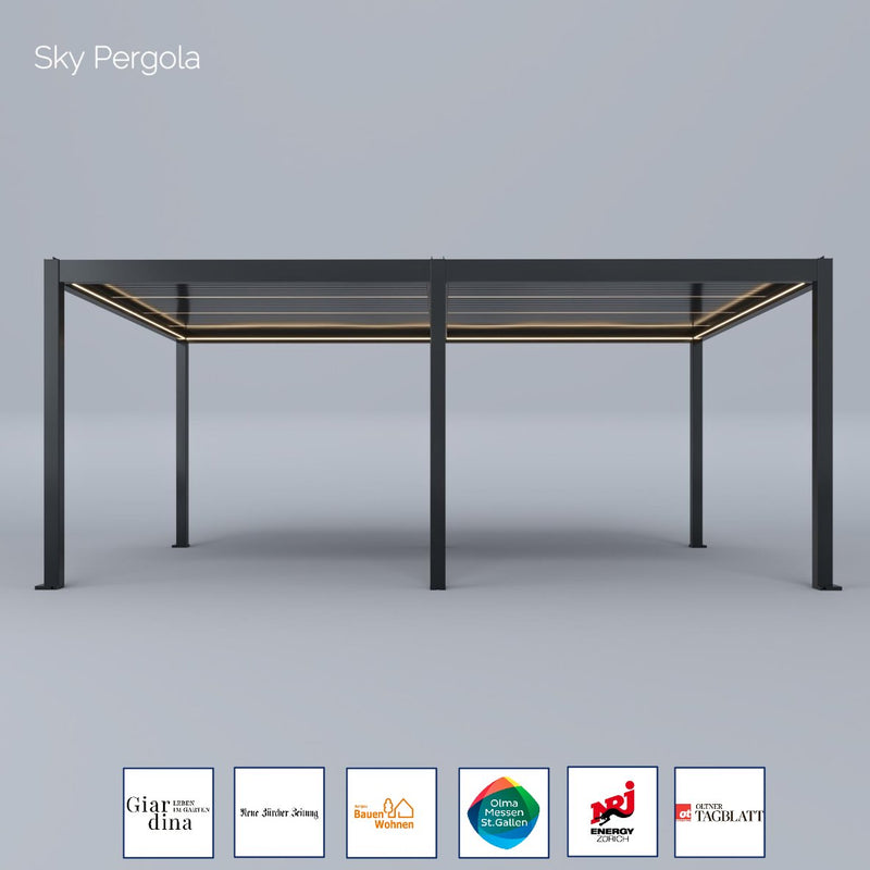 SkyMotion LED Aluminium Pergola 4m x 5m motorisiert NEU