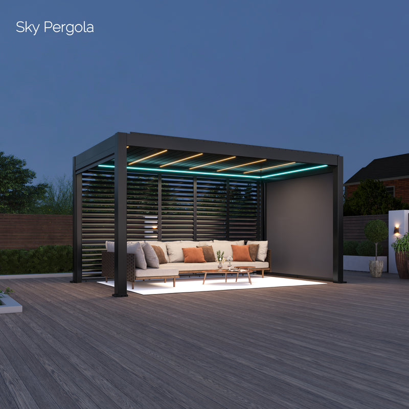 SkyMax Ultra Aluminium Pergola LED 3m x 5m motorisiert NEU