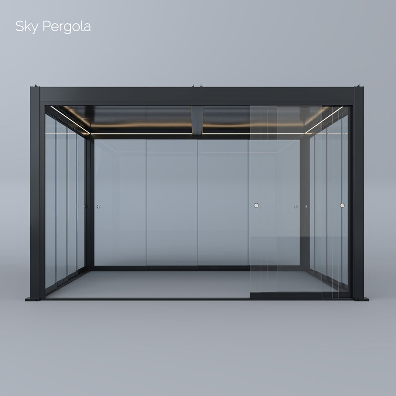 SkyMotion LED Aluminium Pergola 4m x 4m motorisiert