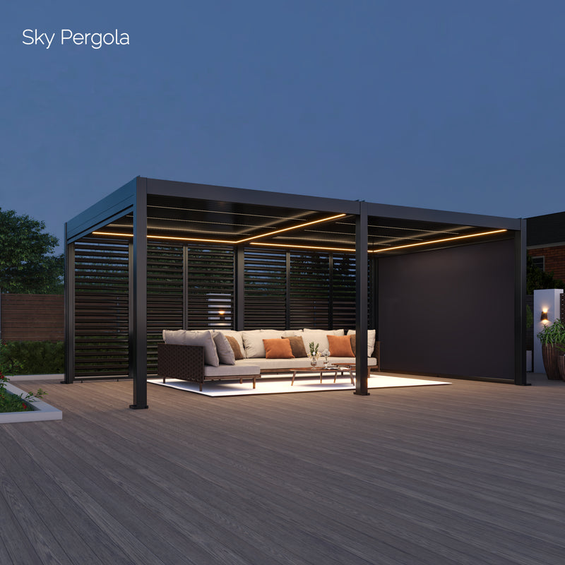SkyMotion LED Aluminium Pergola 4m x 5m motorisiert NEU