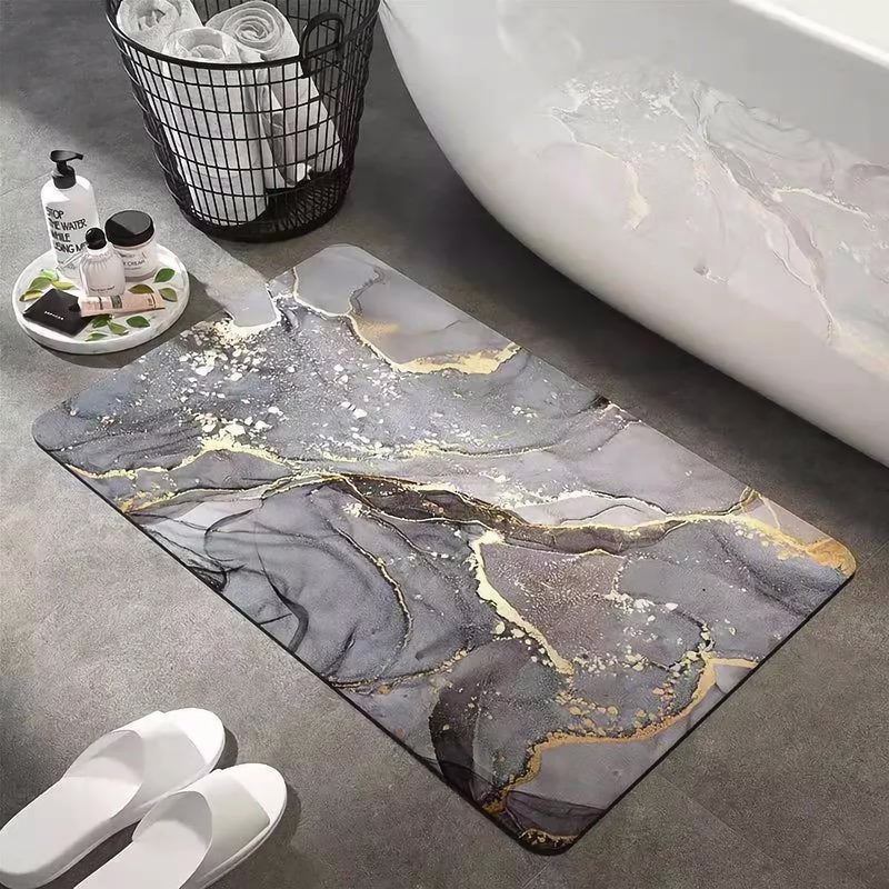 Badezimmer Teppich Marmoroptik