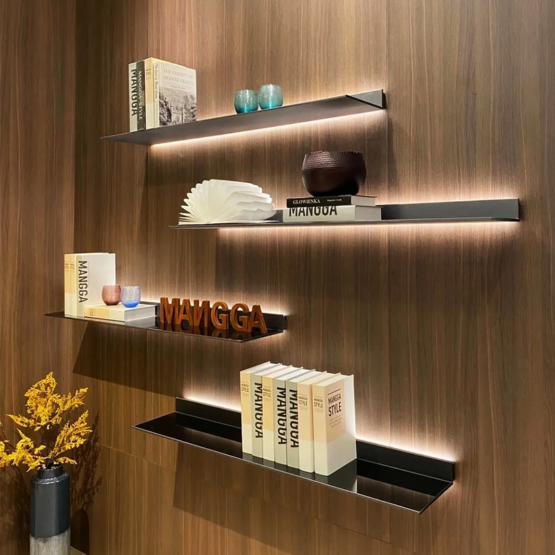 Wall shelf with integrated LED
