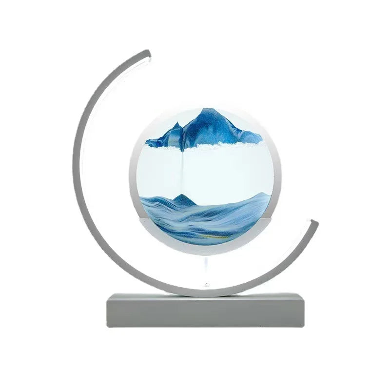 A 'Luce del Cerchio' bedside lamp with a modern, circular design and soft LED lighting placed on a book.