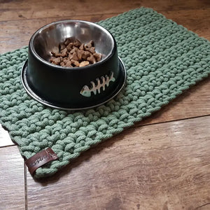 Bowl mat for dogs and cats - eucalyptus