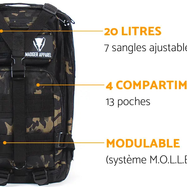 Tactical 20-liter backpack