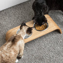 Raised wooden stand for cats and dogs
