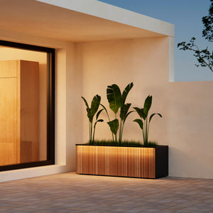 Raised bed plant pot with LED lighting