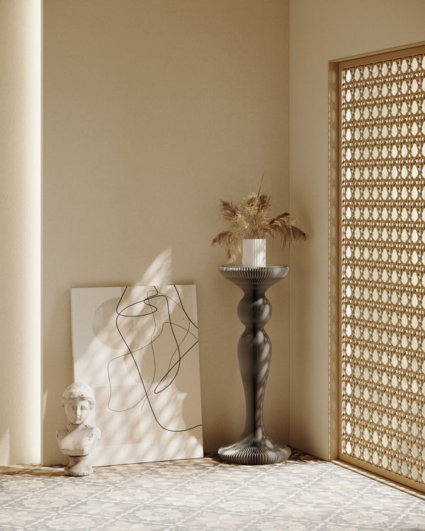 iPaper Crest Side Table Gray Room Decoration