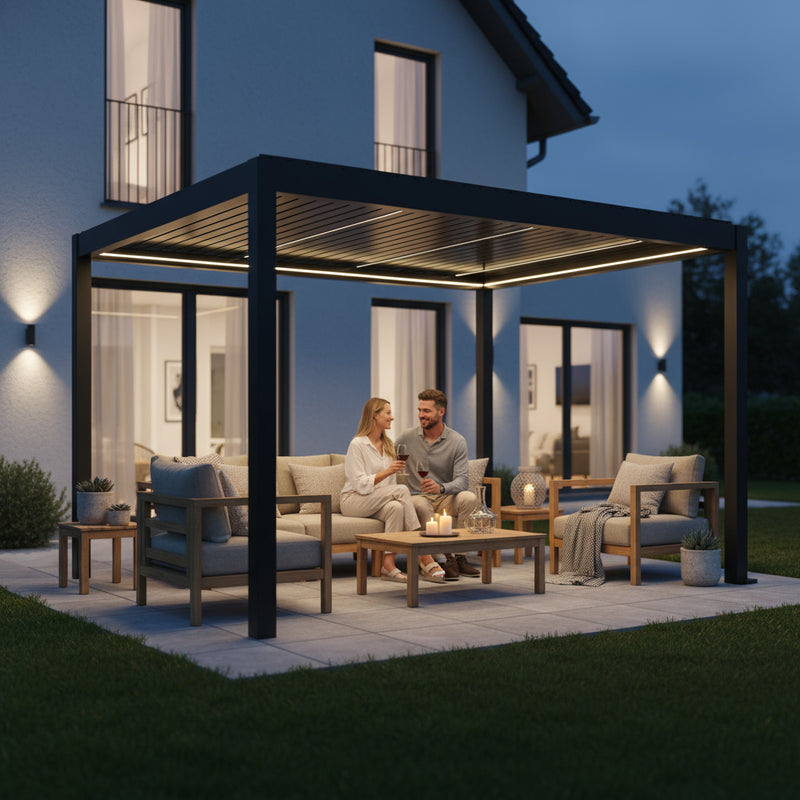 SkyPergola SkyMotion LED aluminum pergola