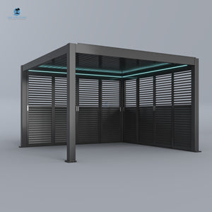 Sky Pergola sliding slatted wall