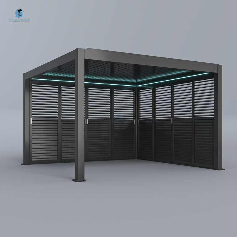 Sky Pergola sliding slatted wall