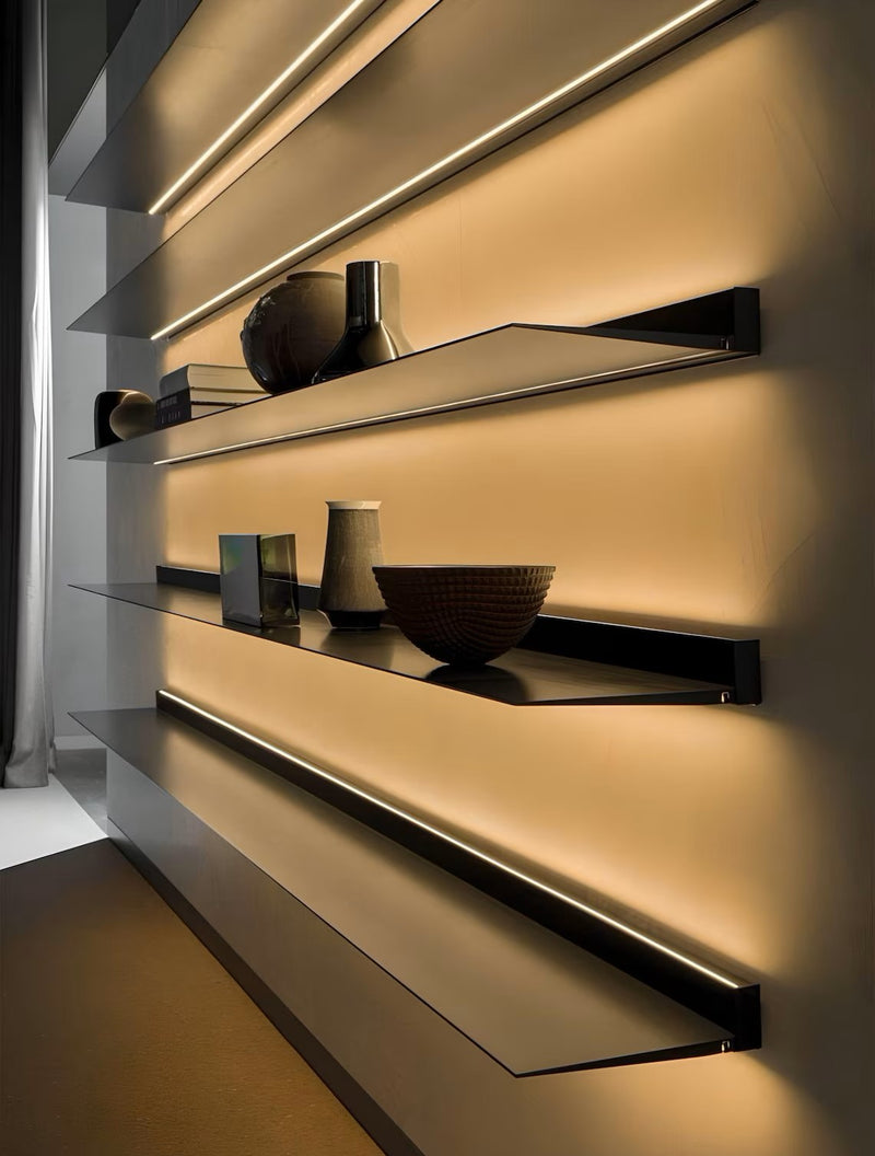 Wall shelf with integrated LED