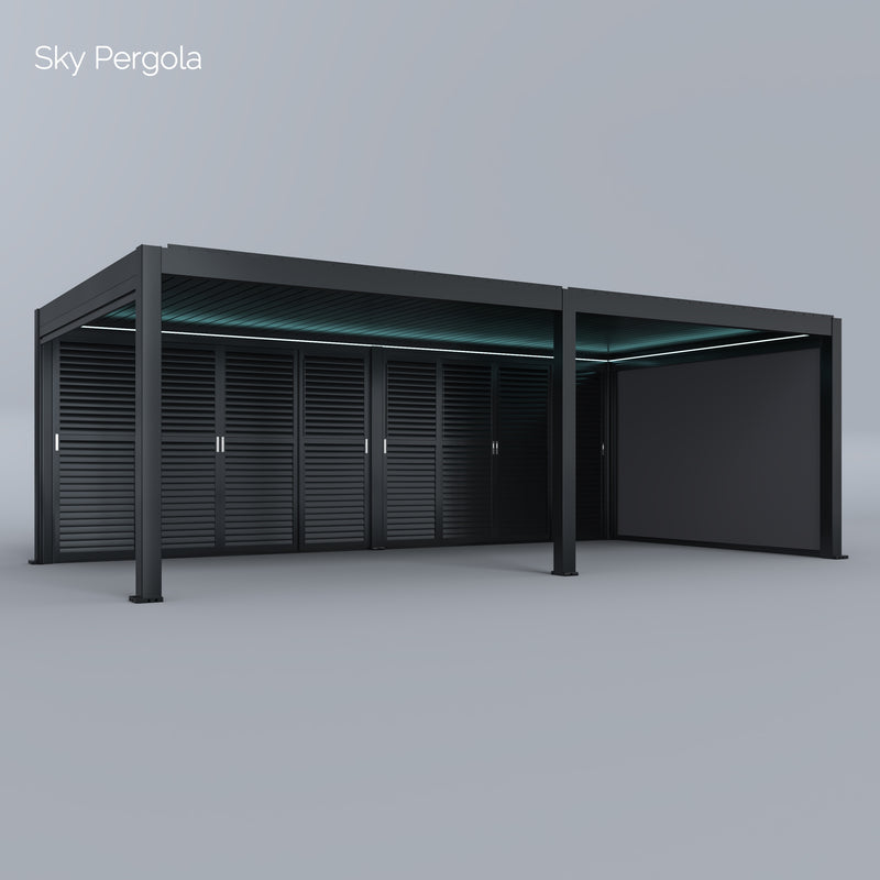 Sky Pergola sliding slatted wall