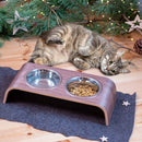 Raised wooden stand for cats and dogs