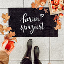 Washable doormat Hereinspaziert black 75cm x 45cm