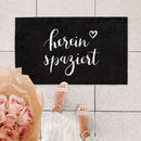 Washable doormat Hereinspaziert black 75cm x 45cm