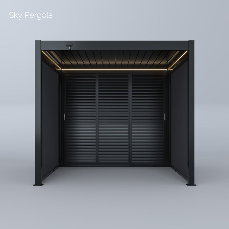 Sky Pergola sliding slatted wall