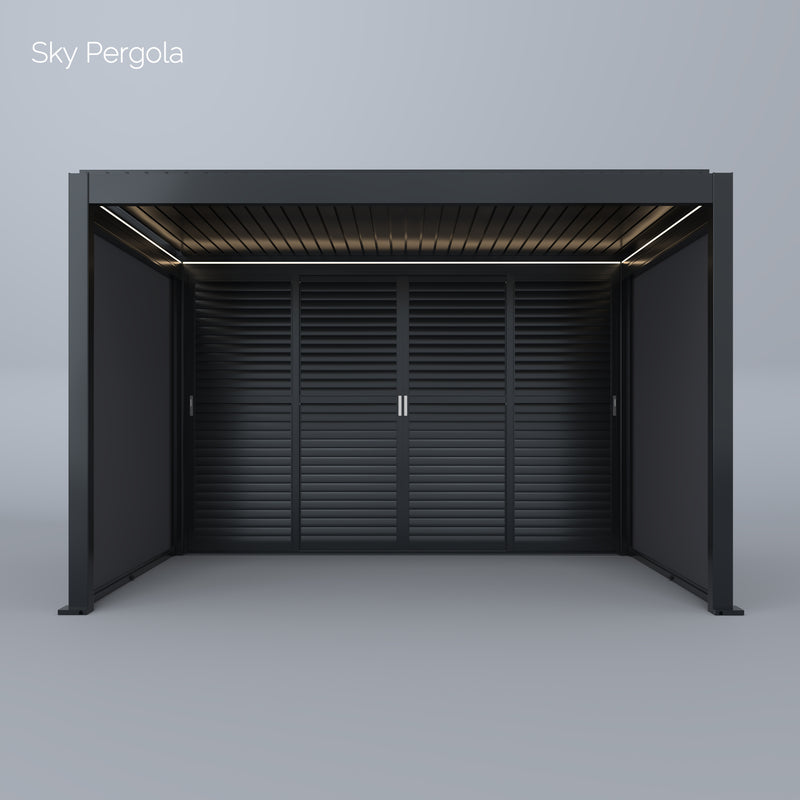 Sky Pergola sliding slatted wall