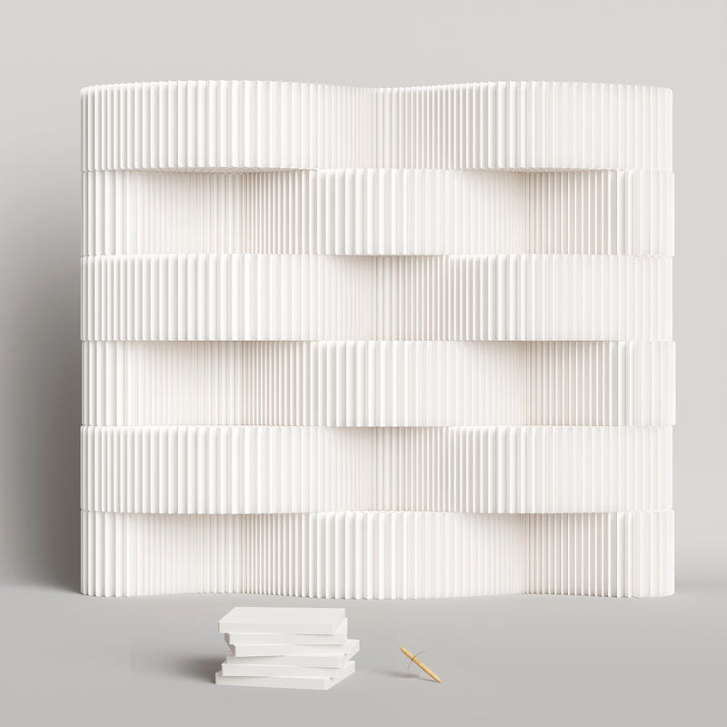 iPaper Wave partition wall shelf 228cm x 300cm