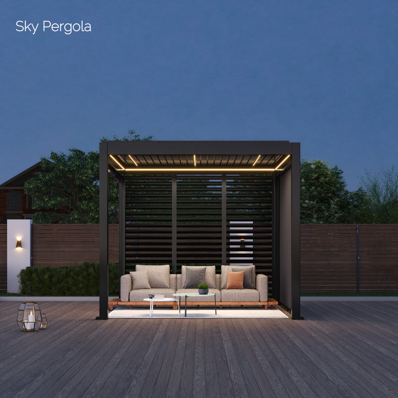 SkyPergola SkyMotion LED aluminum pergola