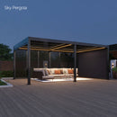 Exhibition model: SkyMotion LED aluminium pergola 4m x 5m motorized (LED only in frame)