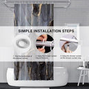 Marble look shower curtain