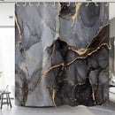 Marble look shower curtain