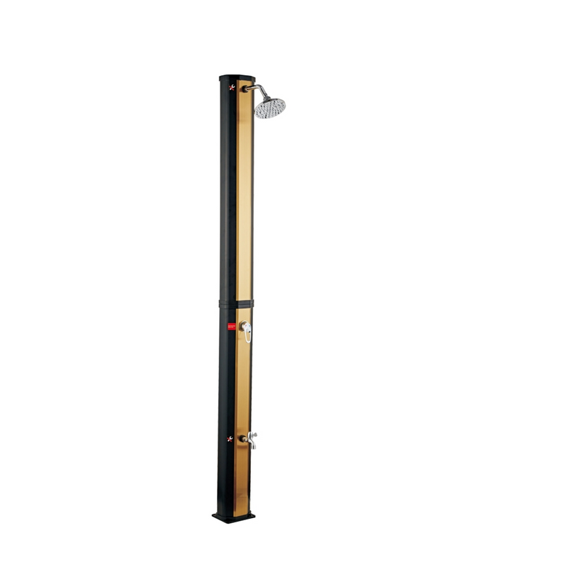 Outdoor rain shower heated gold