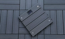 WPC click tile with LED 1 m2 gray