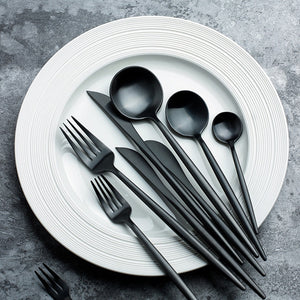 Verona Cutlery Set Black 16 pieces