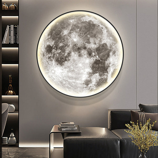 Tableau mural suspendu en acrylique avec éclairage Moon 