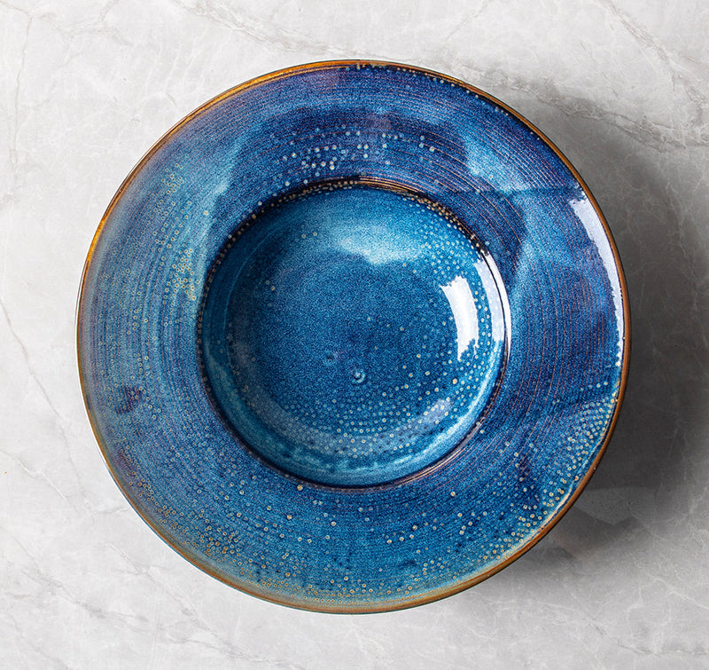 Assiette plate bleue de Mykonos Set