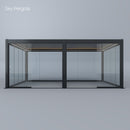 Modèle d'exposition : SkyMotion LED pergola en aluminium 4m x 5m motorisée (LED uniquement dans le cadre)