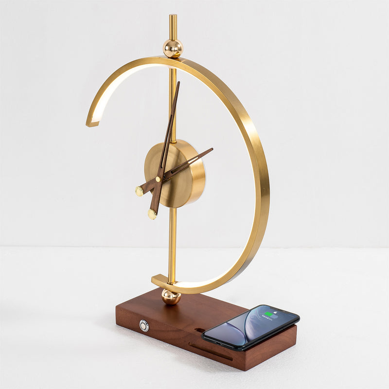 Horloge/lampe de chevet moderne avec station de recharge sans fil