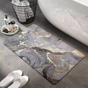 Tapis de salle de bain aspect marbre